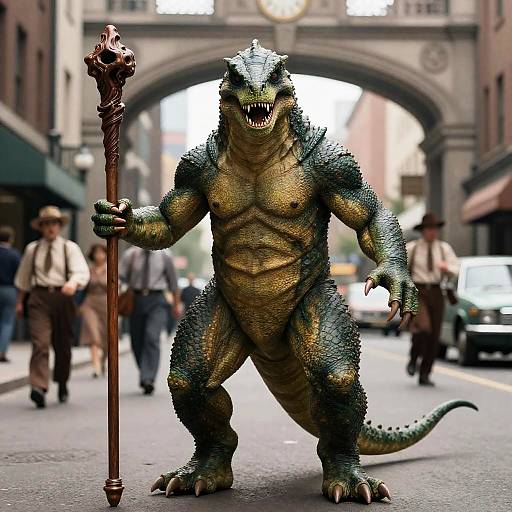 Urban Encounter with a Reptilian Monster