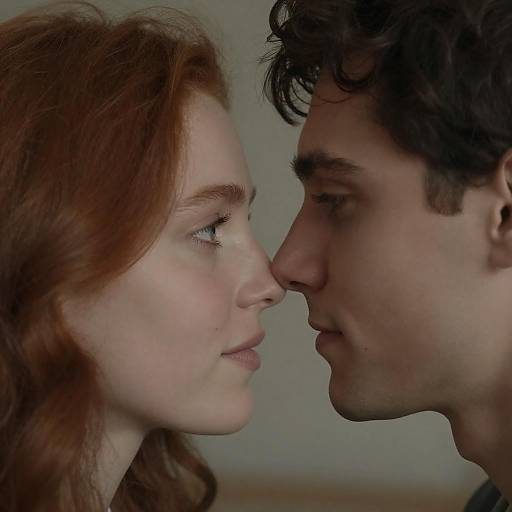Intimate Close-Up of Couple Nose to Nose