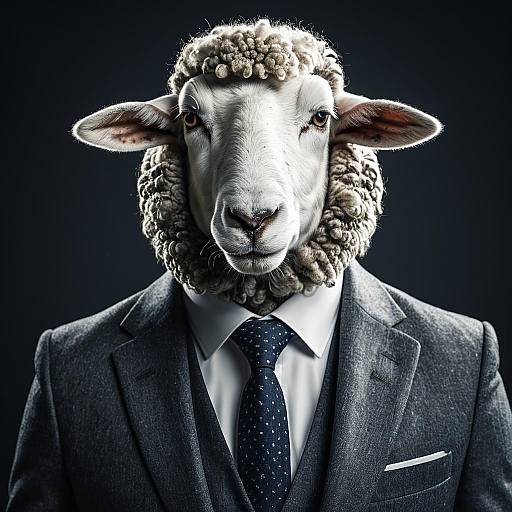 Elegant Sheep in Suit Portrait