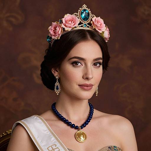 Regal Woman with Golden Tiara