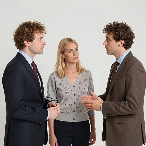 Three People in a Corner Scene