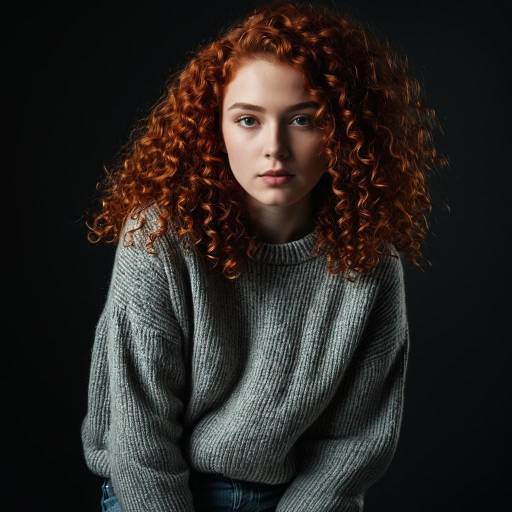 Realistic Young Woman Portrait in Dramatic Lighting