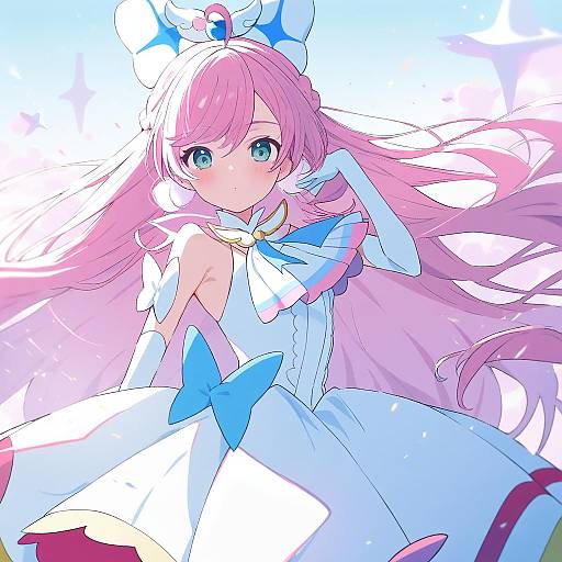 Illustration of Cure prism, hirogaru sky! precure in the style of P19