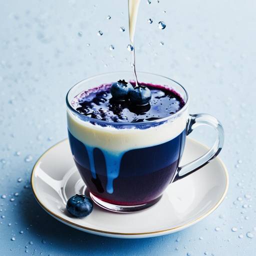 Elegant Blueberry Syrup and Vanilla Cream Splash