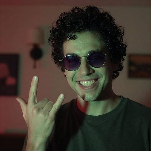 Eccentric Portrait of a Green-Skinned Rocker