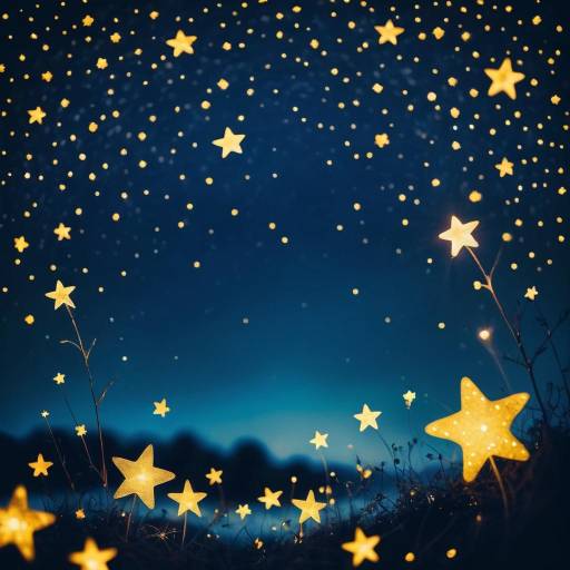 Glowing Star Lights in Night Sky