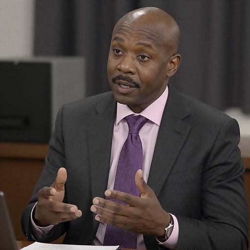 Portrait of Bald Businessman at Desk