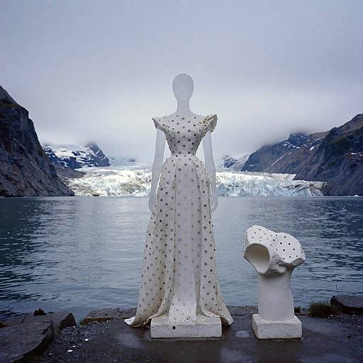 Polkadot Haute Couture at Glacial Fjord