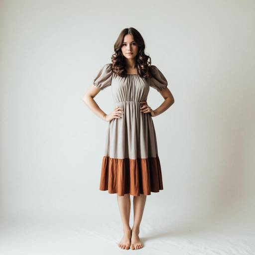 Woman in Vintage 1970s Midi Dress