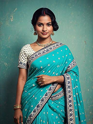 Candid Portrait in Malmal Saree