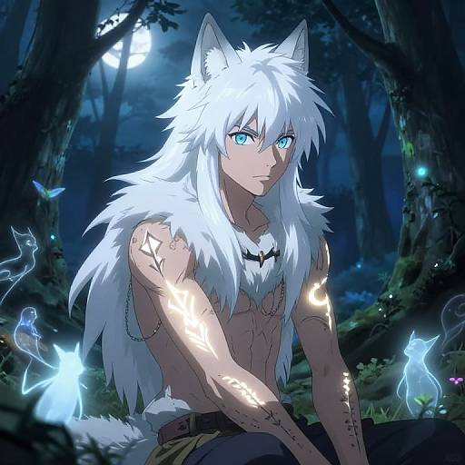 Mystical Wolf-Eared Anime Boy