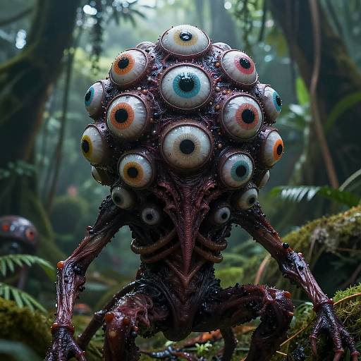 Grotesque Multi-Eyed Alien Monster