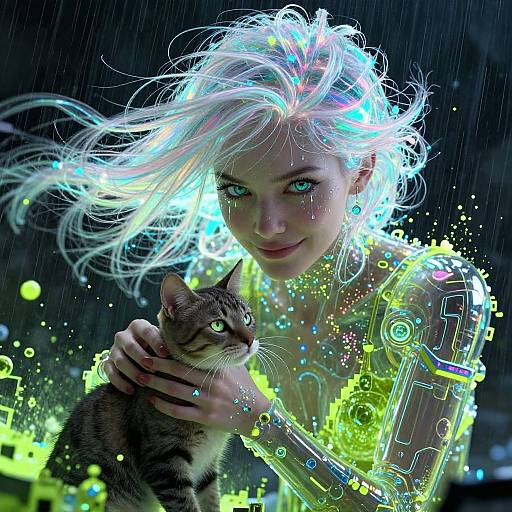 Cyberpunk Roscharc Petting Cat