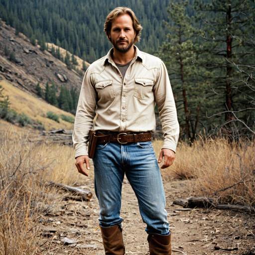 Rugged Outdoorsman in Forest Trail