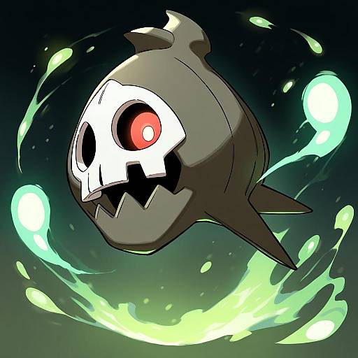 Illustration of Duskull, pokemon in the style of Omaru gyuunyuu