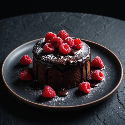 Chocolate Lava Cake with Raspberries