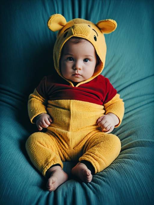 Newborn Baby in Pooh Costume