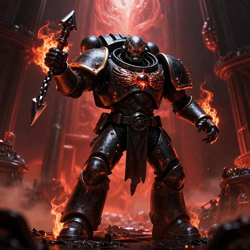 Obsidian Chaos Marine in Warp Vortex