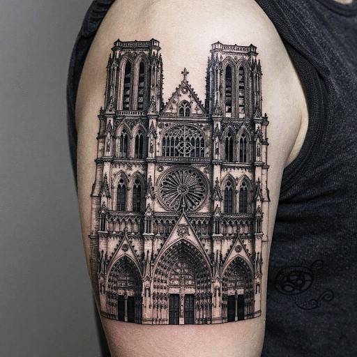 Medieval Cathedral Sleeve Tattoo Design