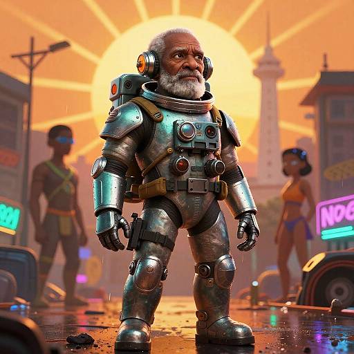 Surreal Elderly Man in Futuristic Fashion