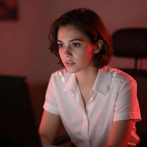 Intense Portrait with Red Lighting