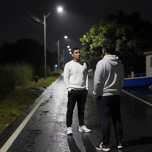 Mysterious Encounter on a Rainy Road