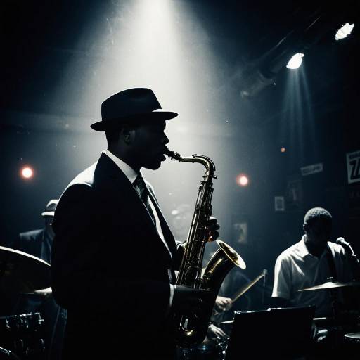 Jazz Musician Playing Saxophone in Underground Club