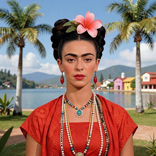 Frida Kahlo-Inspired Vibrant Portrait