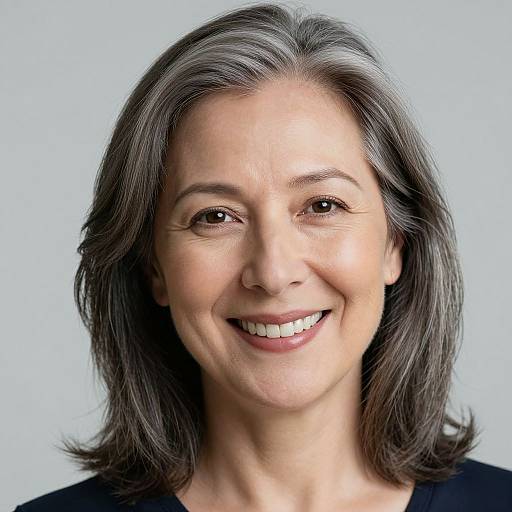 Smiling Mature Woman with Gray Hair
