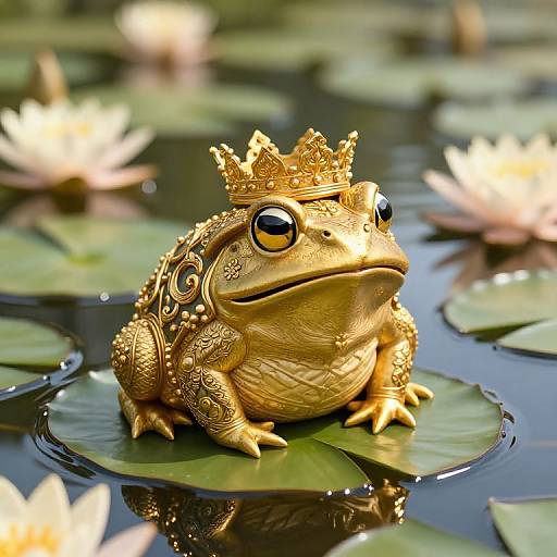 Ornate Toad King on Lily Pad