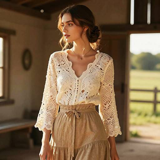 Boho Half-Updo in Vintage Barn