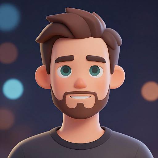 3D Young Man Avatar with Bokeh