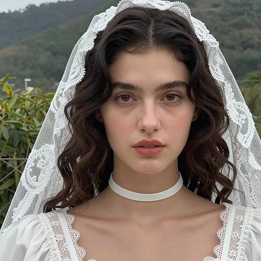 Elegant Young Woman in Nature