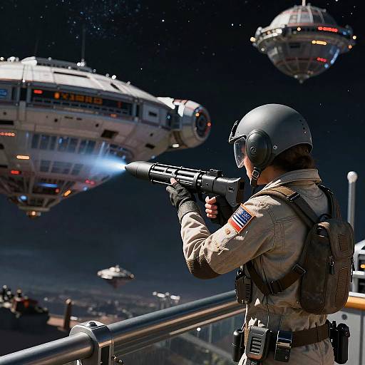 Fearless Renegade Pilot in Space Battle