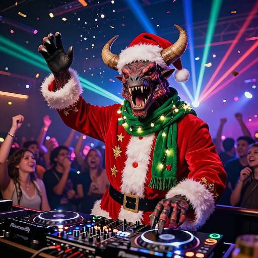 Festive Deathclaw DJ Nightclub Scene