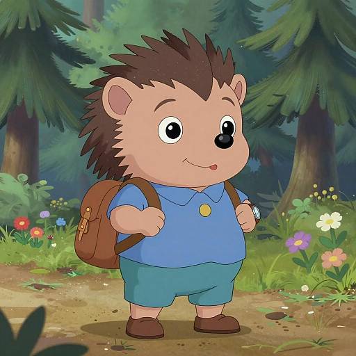 Whimsical 3D Hedgehog Adventure Character
