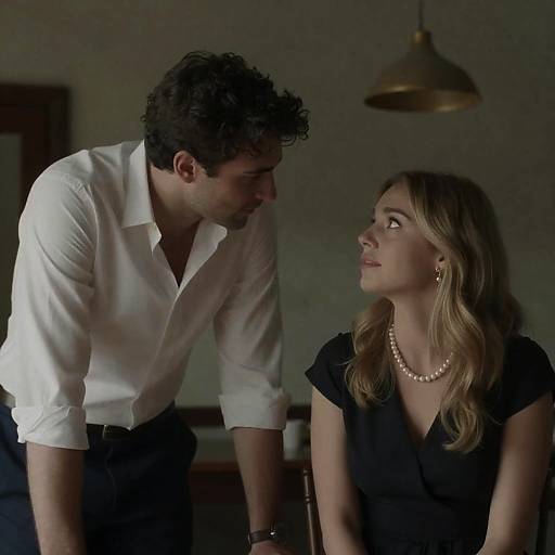 Couple in Dimly Lit Room