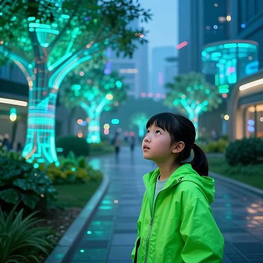 Futuristic City Park Exploration