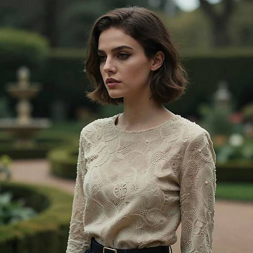 Elegant Woman in Garden Portrait