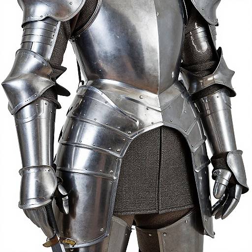 Close-up Woman in Armor with Sword