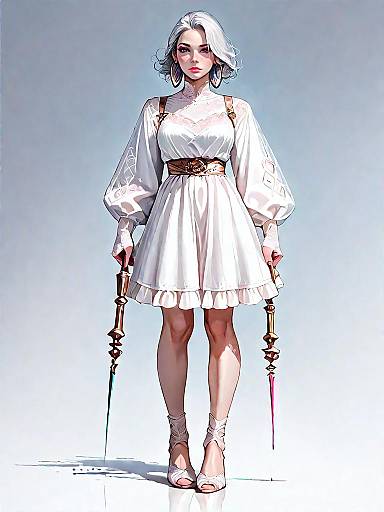 Chic Comic Style Woman in Lace