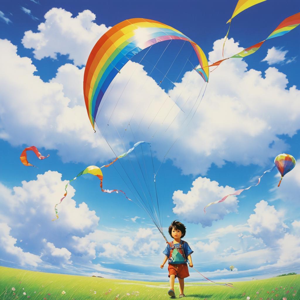 Innocent Joy: Child with Colorful Kite