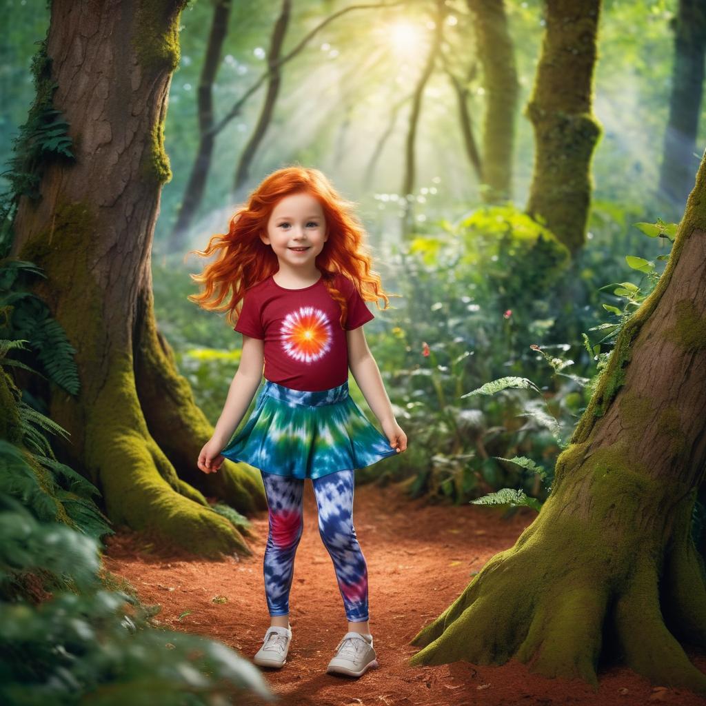 Playful Child in Enchanted Forest