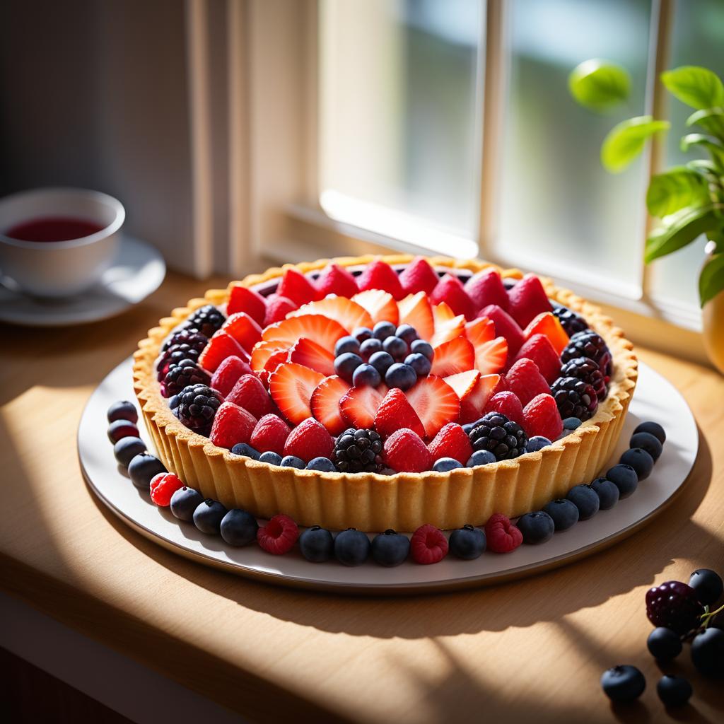 Vibrant Ultra-Realistic Fruit Tart Photography