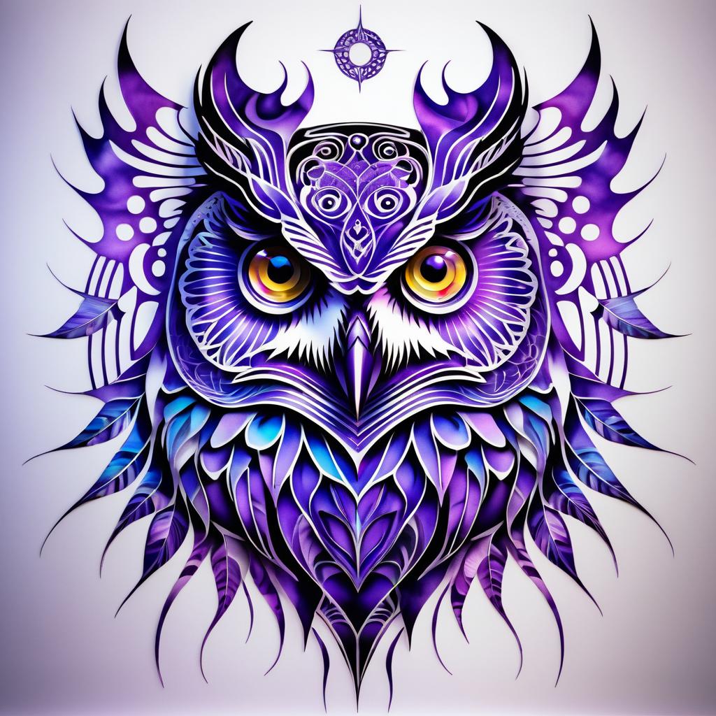 Vivid Owl Tattoo Art with Unique Style