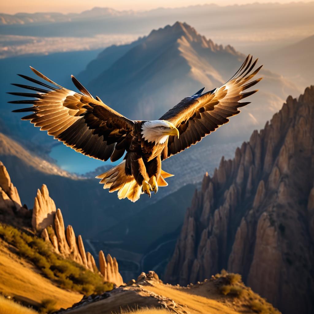 Majestic Eagle in Golden Hour Flight