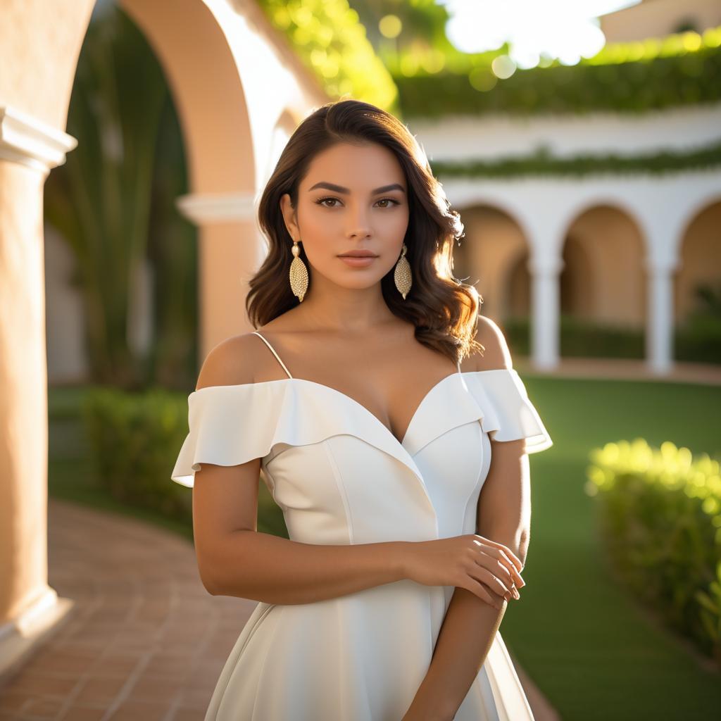 Chic Latino Woman in Stunning Setting