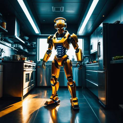 Futuristic Robot Chef in Modern Kitchen