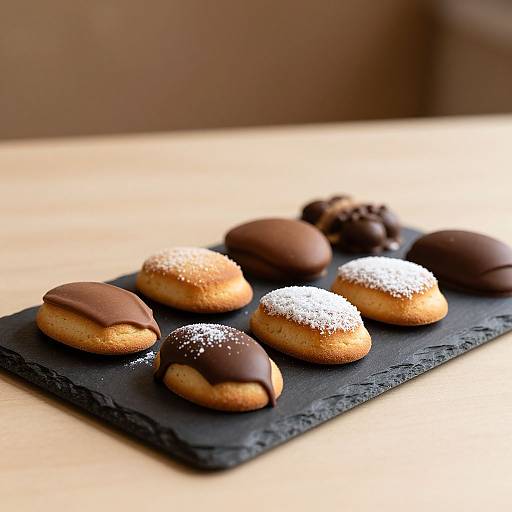 Artisan Alfajores on Slate Platter