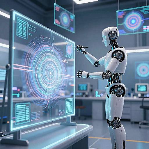 Robotic Artist Creating AI Visuals